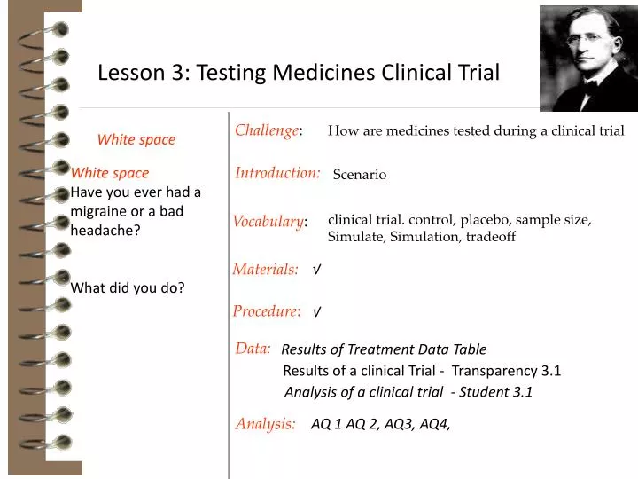 lesson 3 testing medicines clinical trial