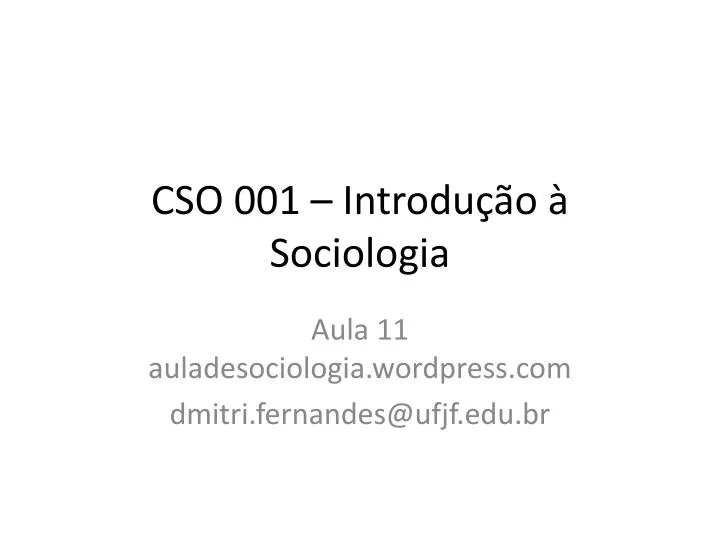 cso 001 introdu o sociologia