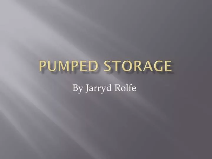 pumped storage
