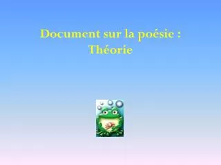 document sur la po sie th orie