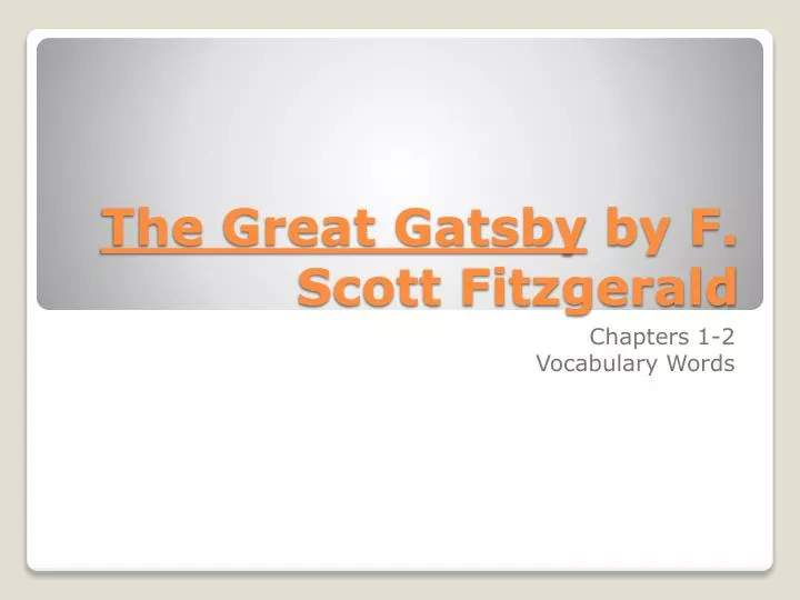 the great gatsby by f scott fitzgerald
