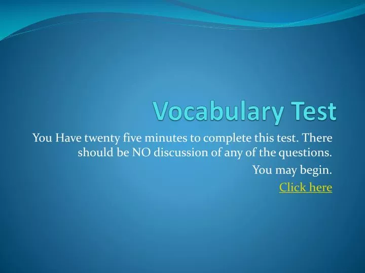 vocabulary test