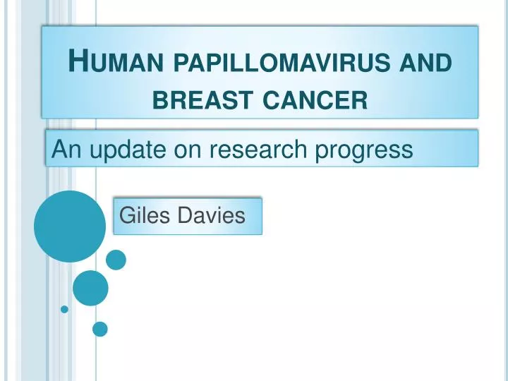 human papillomavirus and breast cancer