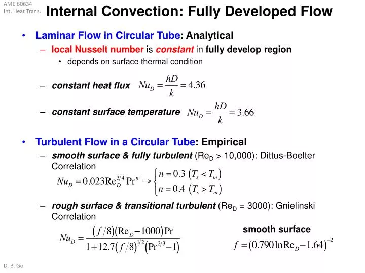 internal convection fully developed flow