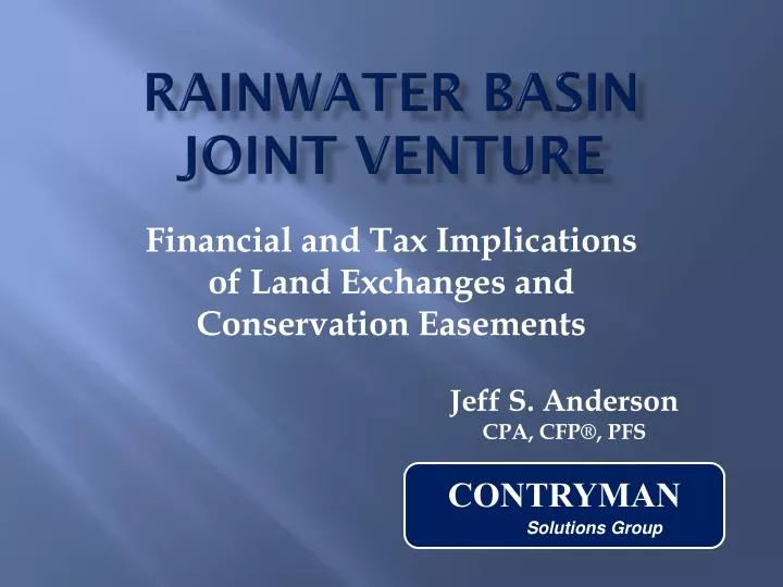 rainwater basin joint venture