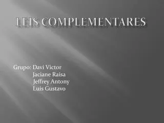 leis complementares