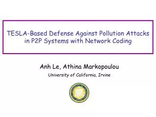 TESLA-Based Defense Against Pollution Attacks in P2P Systems with Network Coding