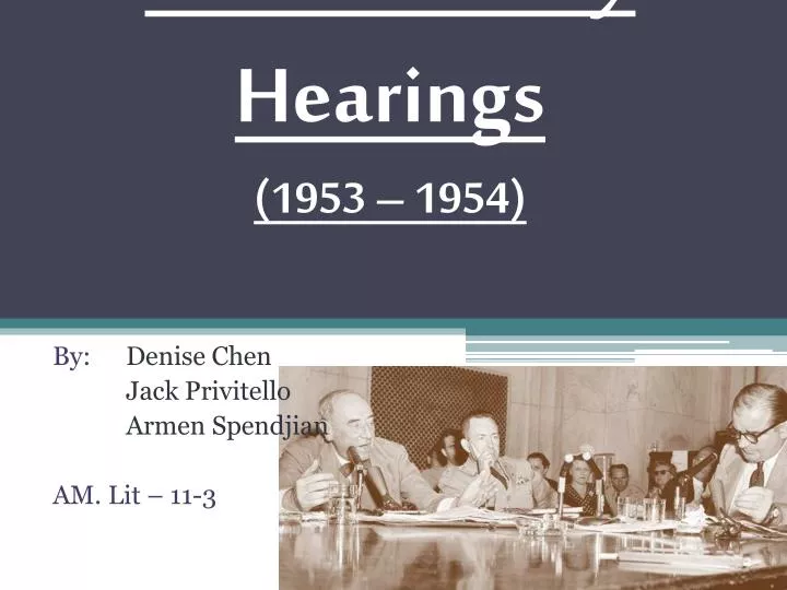 the mccarthy hearings 1953 1954
