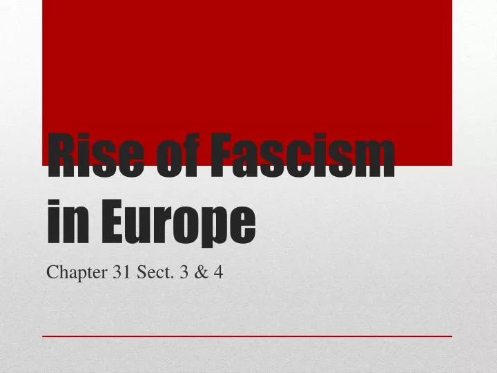 rise of fascism in europe
