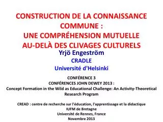 construction de la connaissance commune une compr hension mutuelle au del des clivages culturels