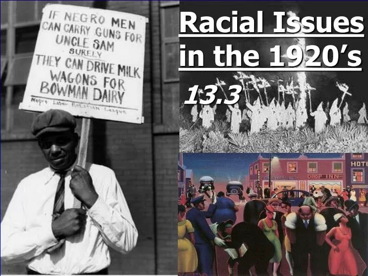 racial issues in the 1920 s