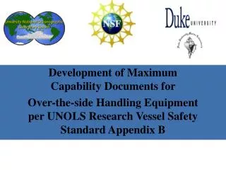 Development of Maximum Capability Documents for