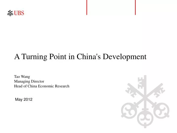 a turning point in china s development tao wang managing director head of china economic research