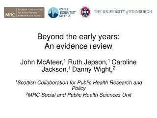 Beyond the early years: An evidence review