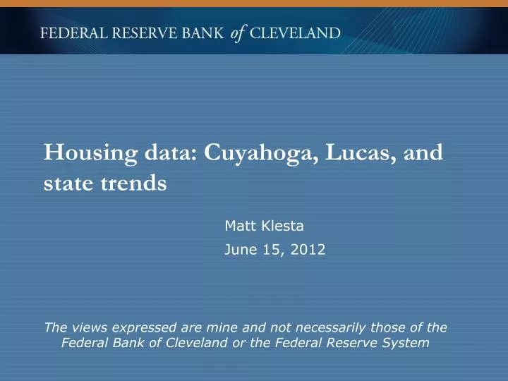 housing data cuyahoga lucas and state trends
