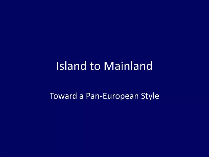 island to mainland