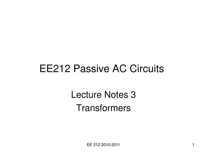 ee212 passive ac circuits