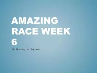 Amazing Race week 6