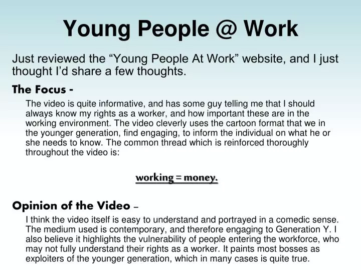 young people @ work