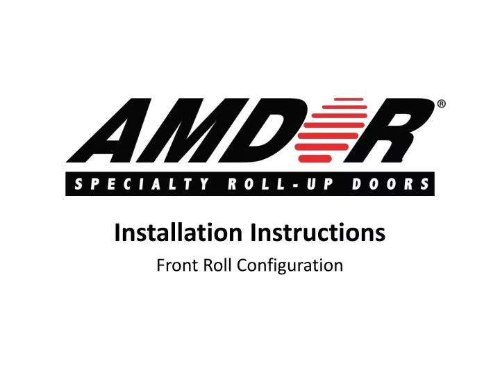 installation instructions front roll configuration