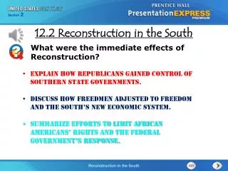 Explain how Republicans gained control of southern state governments.