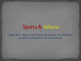 Sparta &amp; Athens