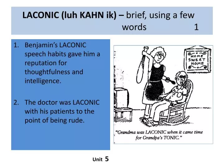 laconic luh kahn ik brief using a few words 1