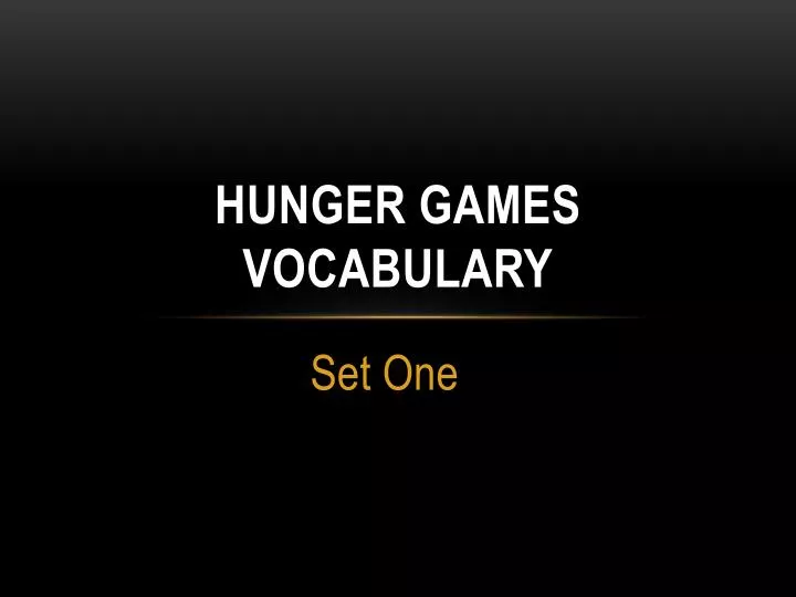 hunger games vocabulary