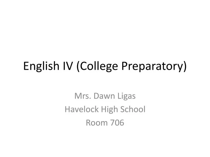 english iv college preparatory