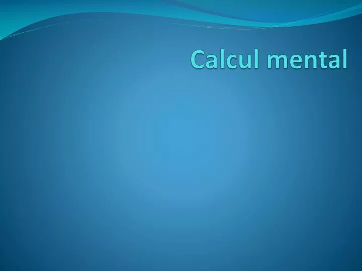 calcul mental