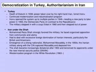 Democratization in Turkey, Authoritarianism in Iran