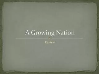 a growing nation