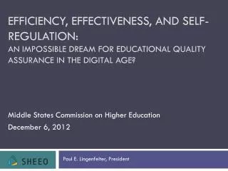 Middle States Commission on Higher Education December 6, 2012