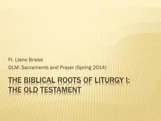 The Biblical Roots of Liturgy I: The Old Testament