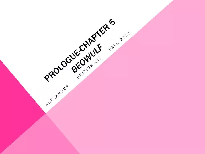prologue chapter 5 beowulf