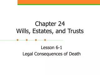 Chapter 24 Wills, Estates, and Trusts