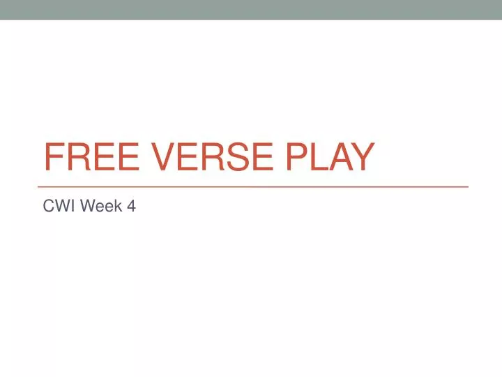 free verse play