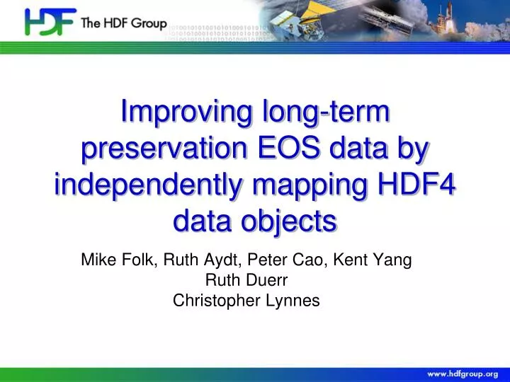 improving long term preservation eos data by independently mapping hdf4 data objects