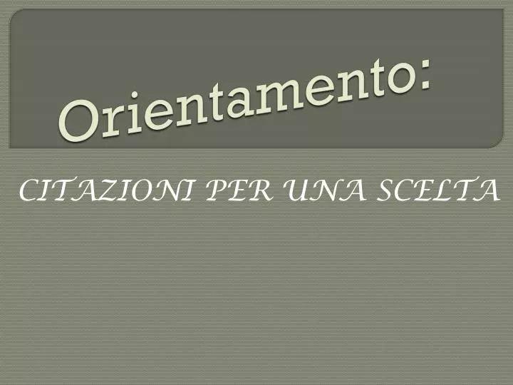 orientamento