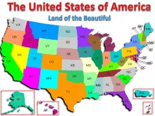 The United States of America Land of the Beautiful