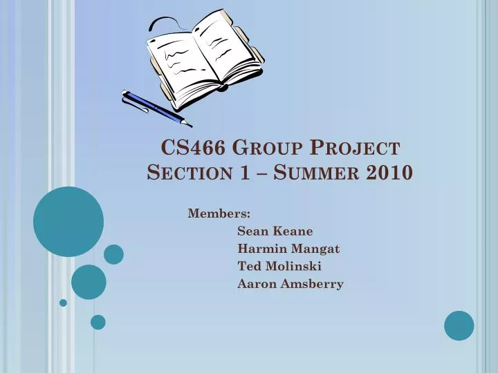 cs466 group project section 1 summer 2010