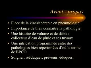 avant propos