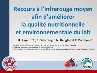 recours l infrarouge moyen afin d am liorer la qualit nutritionnelle et environnementale du lait