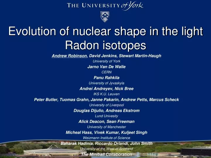 evolution of nuclear shape in the light radon isotopes