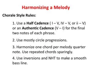 Harmonizing a Melody