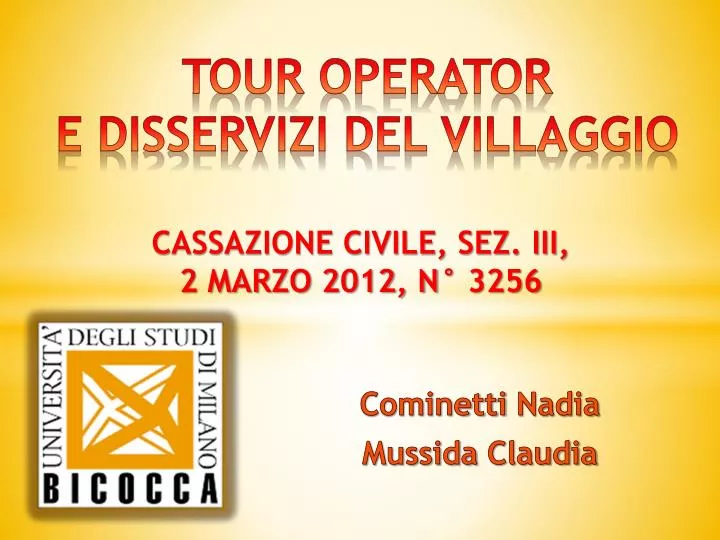 tour operator e disservizi del villaggio