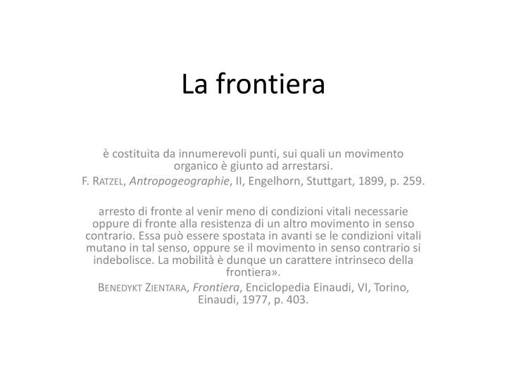 la frontiera