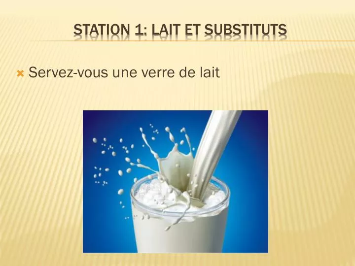 station 1 lait et substituts
