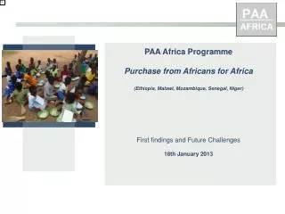 PAA Africa Programme Purchase from Africans for Africa