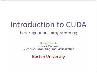 Introduction to CUDA heterogeneous programming